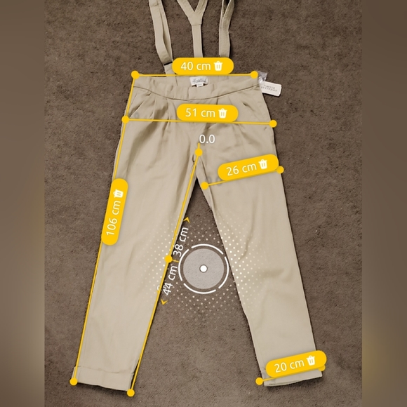 Khaki Ankle Pants w/ Suspenders, Women's 25 - Picture 10 of 11